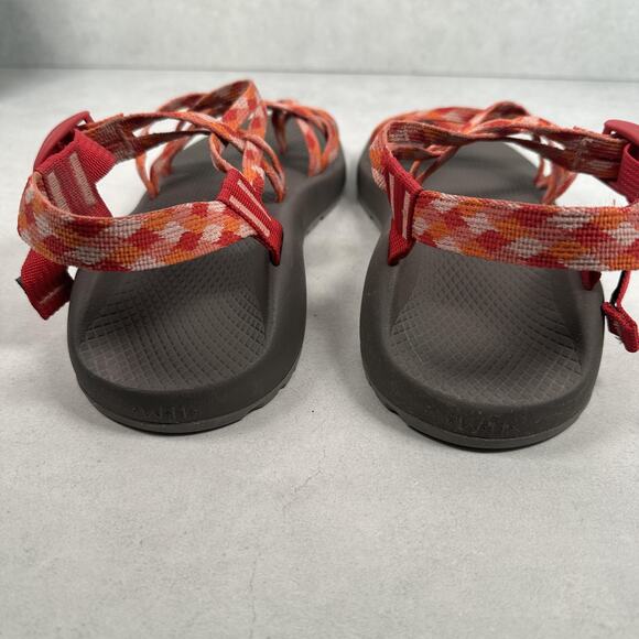 Chaco Sandals Womens Size 11 Red Orange Strappy Toe Loop Hiking Water Sport - Picture 6 of 8